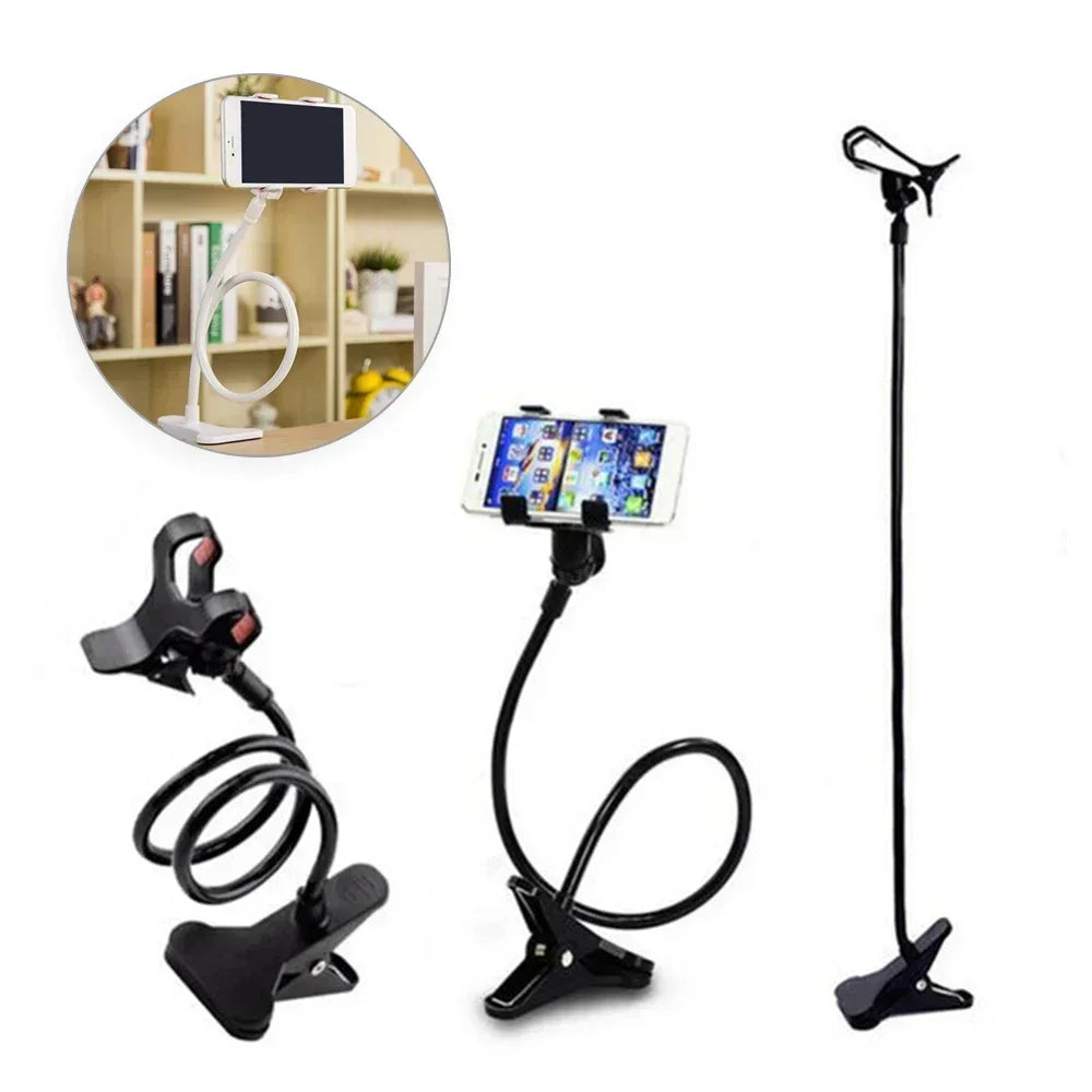 Flexible 360° Phone Holder – Adjustable Gooseneck Clip Mount for Desk & Bed