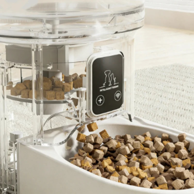 Comedero automático para mascotas de 4 L con WiFi, dispensador inteligente de comida para perros y gatos con control de botón