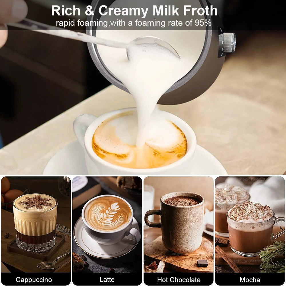 5-in-1 Electric Milk Frother & Milk Warmer for Hot & Cold Foam