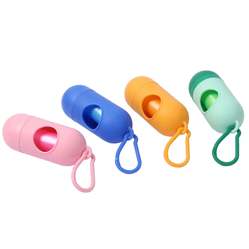 Portable Pet Waste Bag Dispenser – Bullet-Shaped Poop Bag Holder for Dog Walking & Outdoor Cleanup