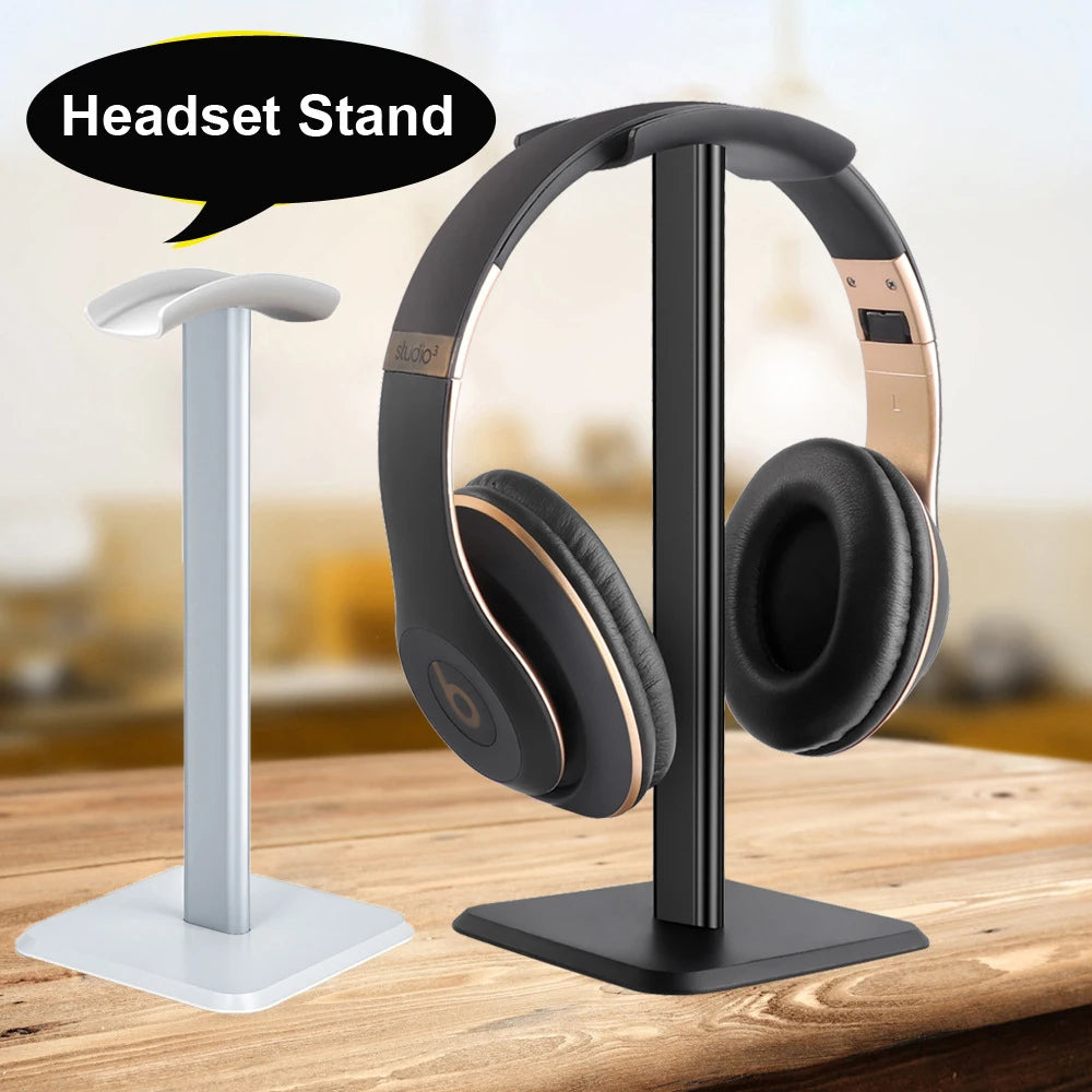 Premium Aluminum Headphone Stand – Universal Desktop Holder for Gaming & Wireless Headsets