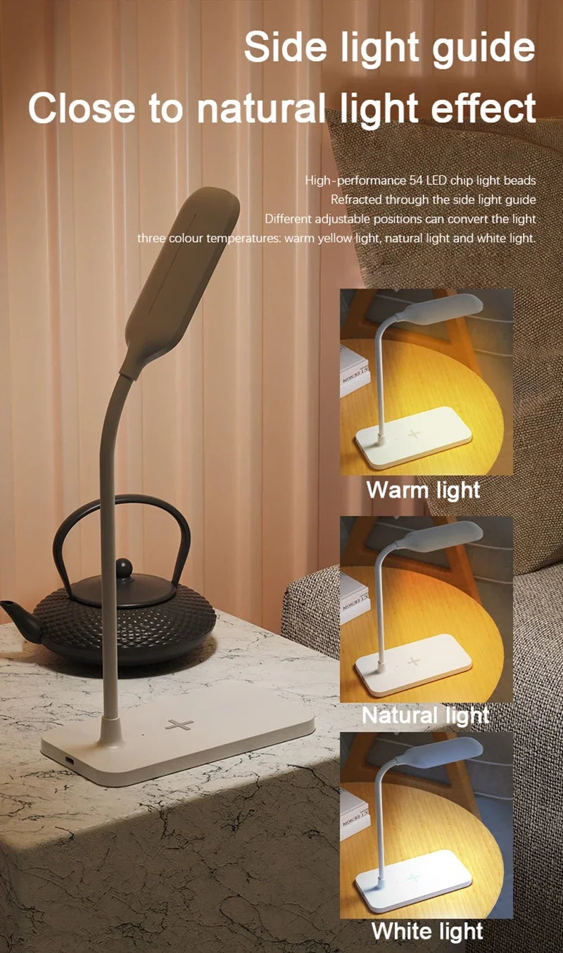 LED Desk Lamp with Wireless Charger & USB Charging Port – Touch Control