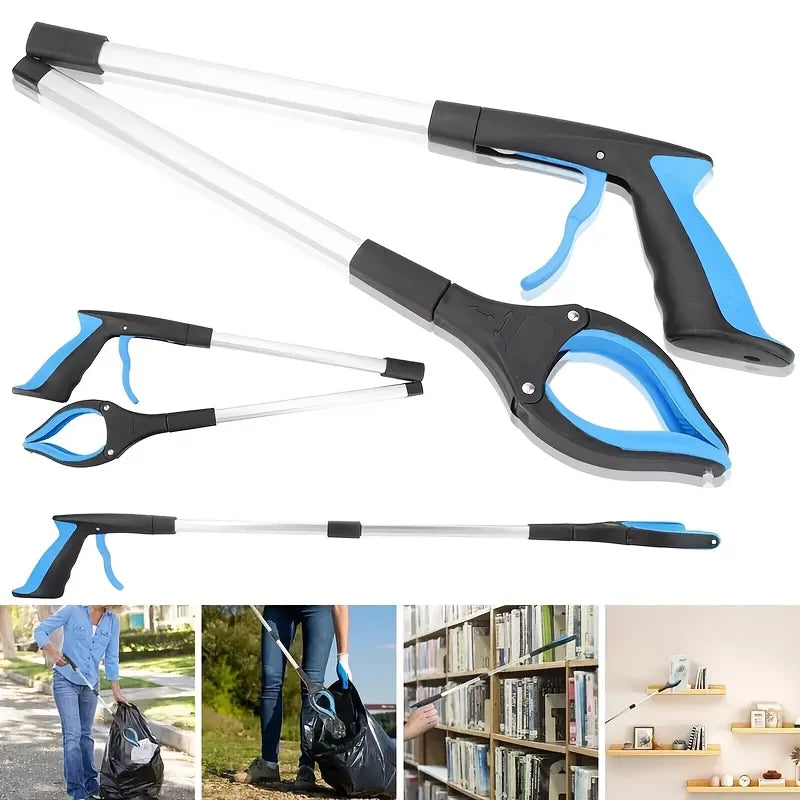 Foldable Reacher Grabber Tool – 360° Rotating Jaw with Magnetic Tip, Lightweight Pick-Up Tool for Seniors, Home & Outdoor Use