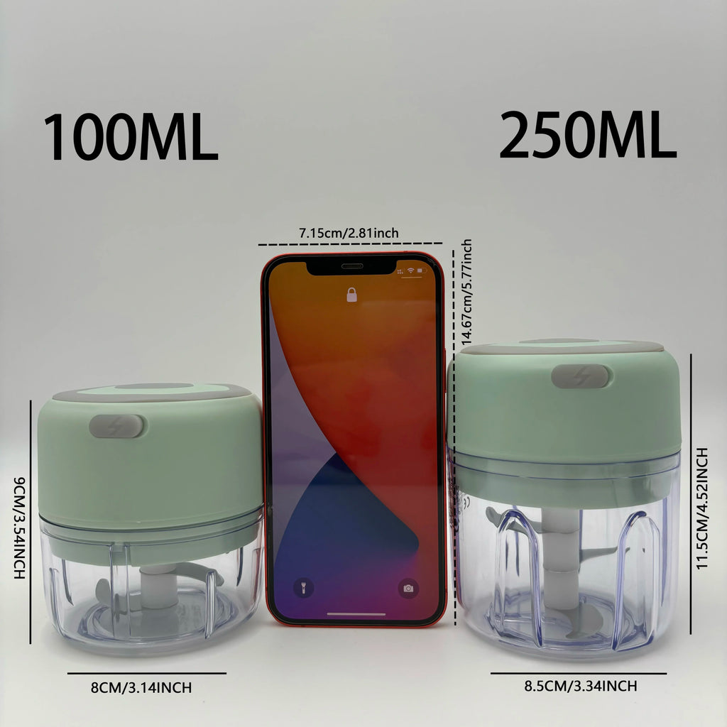 Picador de Alimentos Eléctrico Mini Picador de Ajo Machacador USB Portátil Picadora de Carne para Gadgets de Cocina
