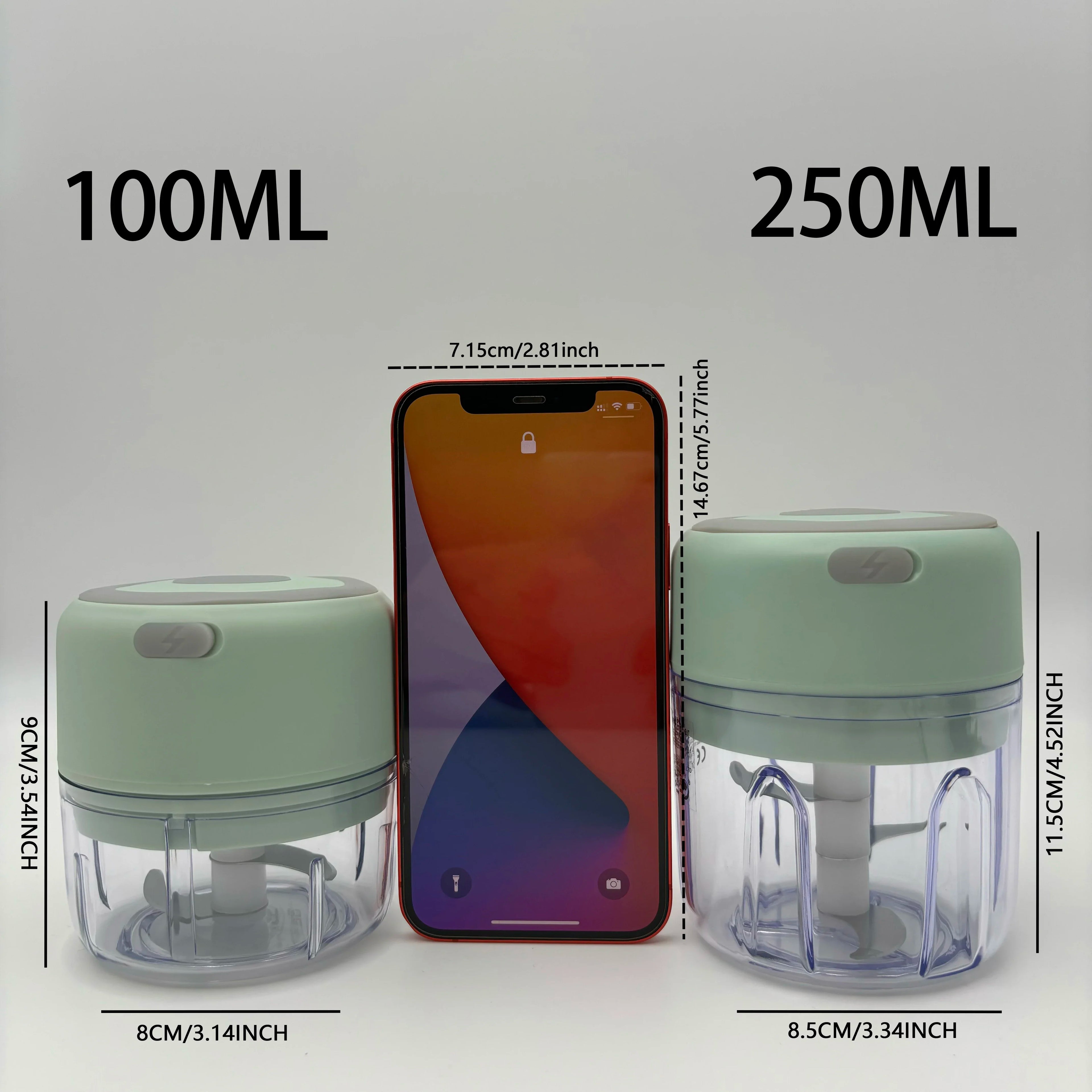 Picador de Alimentos Eléctrico Mini Picador de Ajo Machacador USB Portátil Picadora de Carne para Gadgets de Cocina