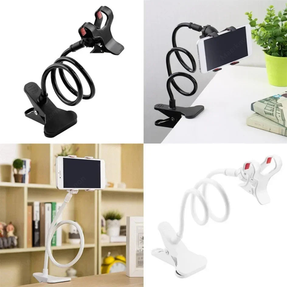 Flexible 360° Phone Holder – Adjustable Gooseneck Clip Mount for Desk & Bed