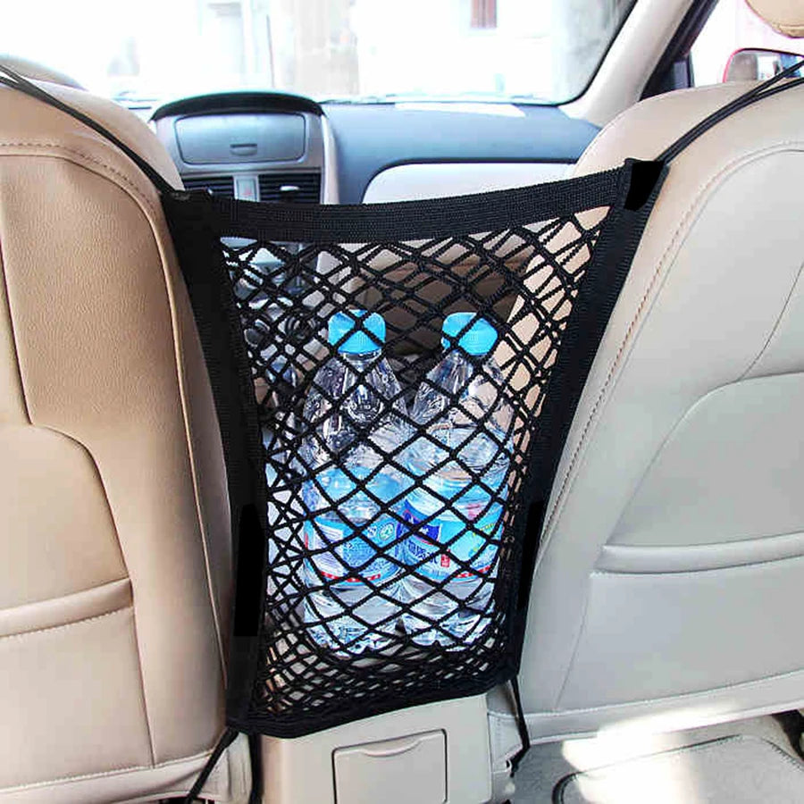 Dog Car Barrier Mesh Guard – Adjustable Backseat Pet Safety Net with Storage Bag for Vehicle Travel