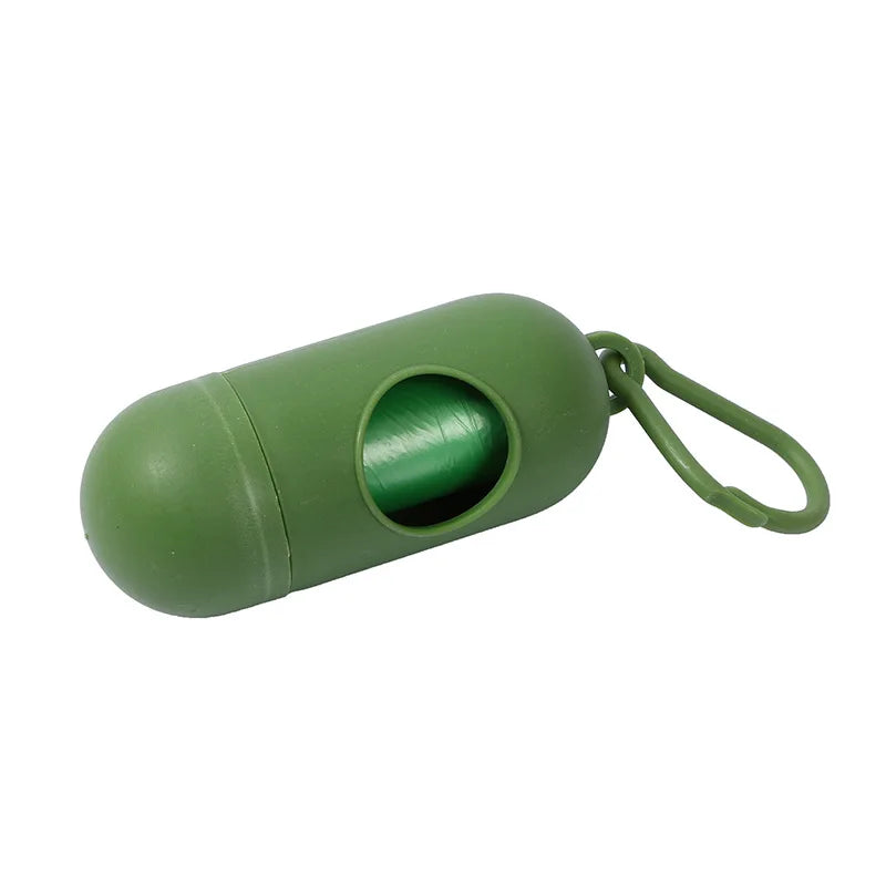 Portable Pet Waste Bag Dispenser – Bullet-Shaped Poop Bag Holder for Dog Walking & Outdoor Cleanup