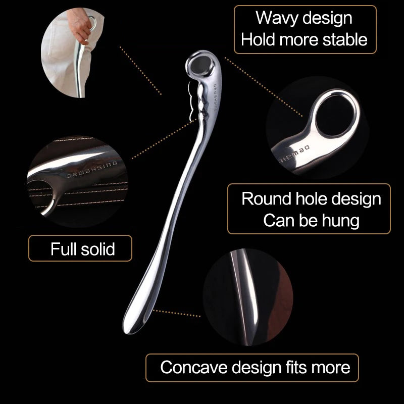 52cm Long Handle Metal Shoe Horn – Heavy-Duty Stainless Steel Shoe Helper for Seniors, Adults & Boots