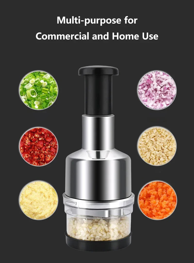 Manual Garlic Press & Mincer – Multi-Function Garlic Crusher & Vegetable Chopper