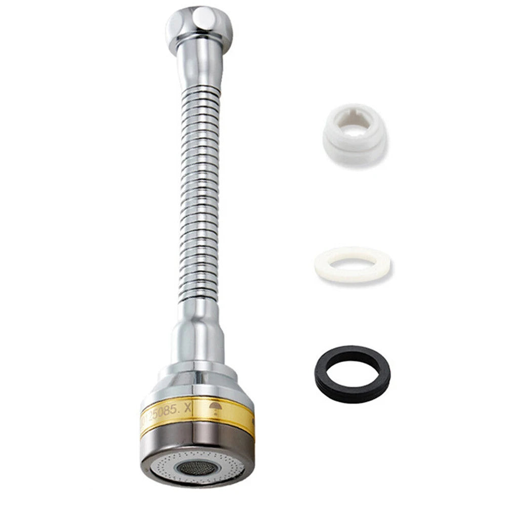 360° Flexible Stainless Steel Faucet Extender with 3 Spray Modes for Kitchen & Bathroom Sink