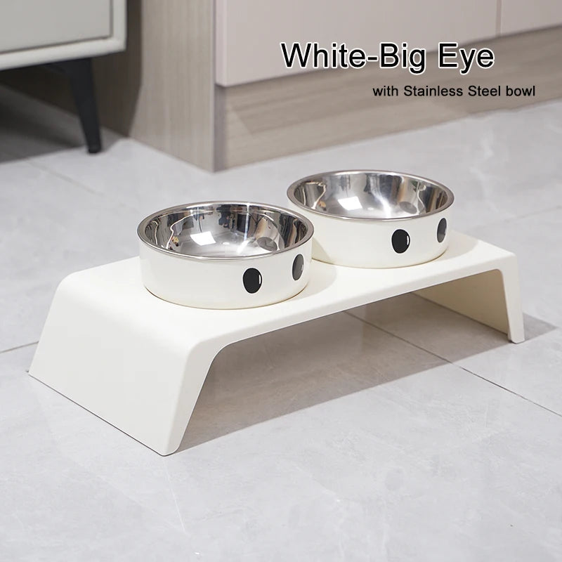 Comederos Elevados para Perros, Base Elevada con Doble Cuenco de Acero Inoxidable para Comida y Agua para Perros y Gatos Pequeños, Medianos y Grandes