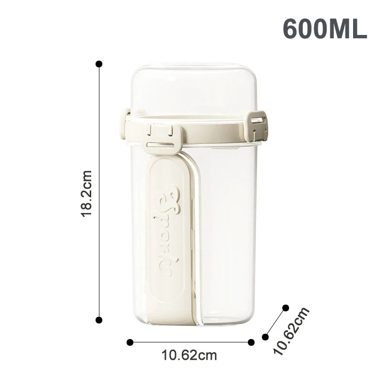 Portable Salad Cup with Fork & Spoon – Double Layer Fresh Keeping Meal Container for Salads, Fruits, Snacks & Yogurt