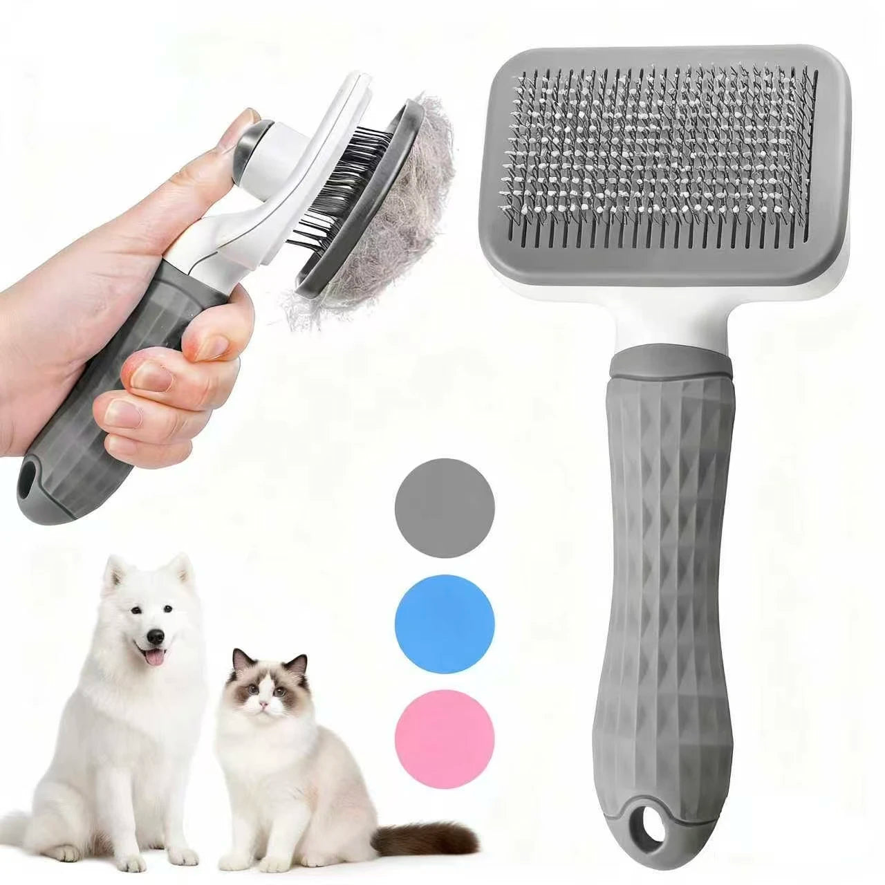 Cepillo para quitar el pelo de mascotas autolimpiable, peine quitapelos de gato, cepillo para perros y gatos, herramientas de aseo, peines, accesorios para perros