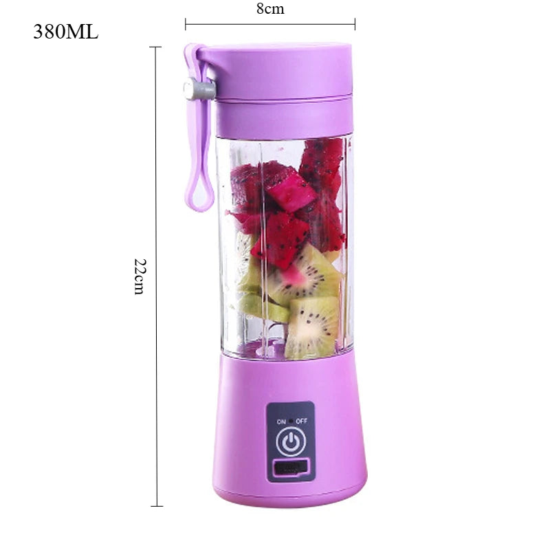 Licuadora eléctrica portátil de mano, recargable, para viajes, exprimidor de fruta, mini batidora para batidos y zumos