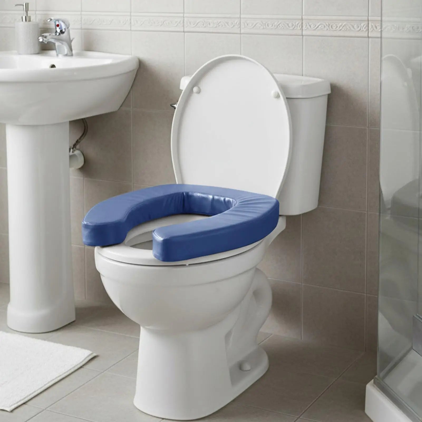Elevadores de inodoro para personas mayores, asiento acolchado portátil, antideslizante e impermeable, elevador de inodoro asistencial para ancianos, personas con discapacidad, embarazadas, hogar y viajes