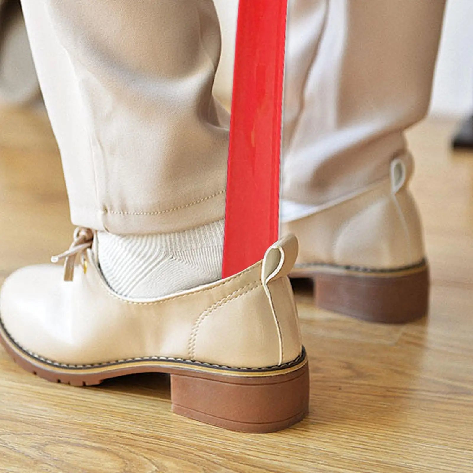 Long Handle Shoe Horn with Grip – 16.7" Easy Shoe Helper for Seniors, Boots, Sneakers & Everyday Footwear