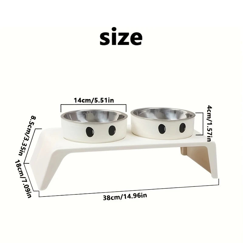 Comederos Elevados para Perros, Base Elevada con Doble Cuenco de Acero Inoxidable para Comida y Agua para Perros y Gatos Pequeños, Medianos y Grandes