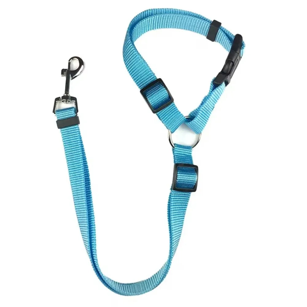 Adjustable Pet Car Seat Belt – Nylon Safety Harness Leash for Dogs & Cats Travel, Driving & Backseat Protection