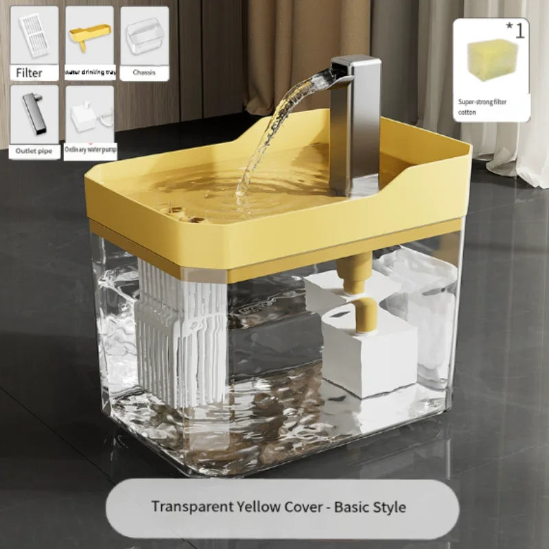 Automatic Cat Water Fountain – 1.5L Filtered Pet Drinking Dispenser with Quiet USB Pump & Fresh Water Circulation