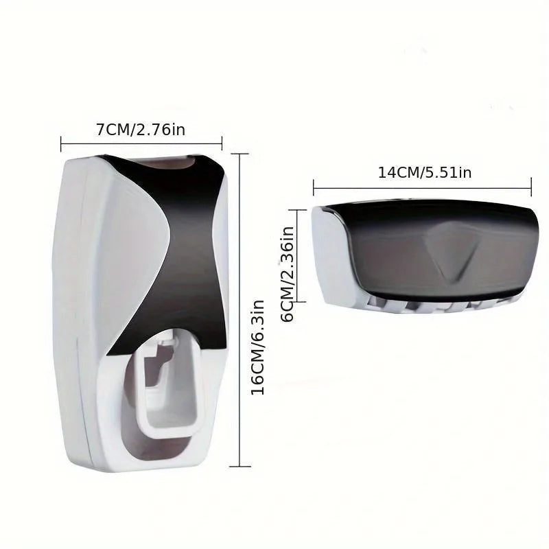 Wall-Mounted Toothbrush Holder Set with Automatic Toothpaste Dispenser & Cup