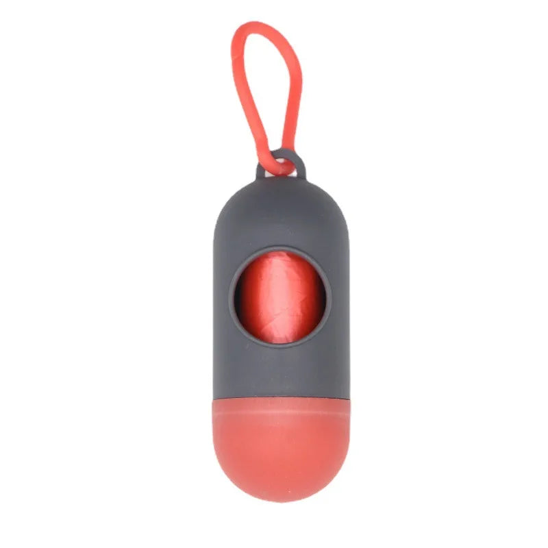 Portable Pet Waste Bag Dispenser – Bullet-Shaped Poop Bag Holder for Dog Walking & Outdoor Cleanup