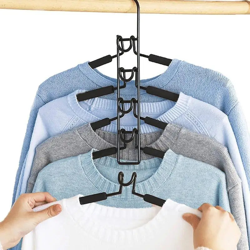Multi-Tier Closet Hanger with Hooks – Space-Saving Clothes Organizer