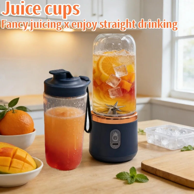 Portable 6-Blade USB Rechargeable Blender for Smoothies, Juices & Ice Crushing