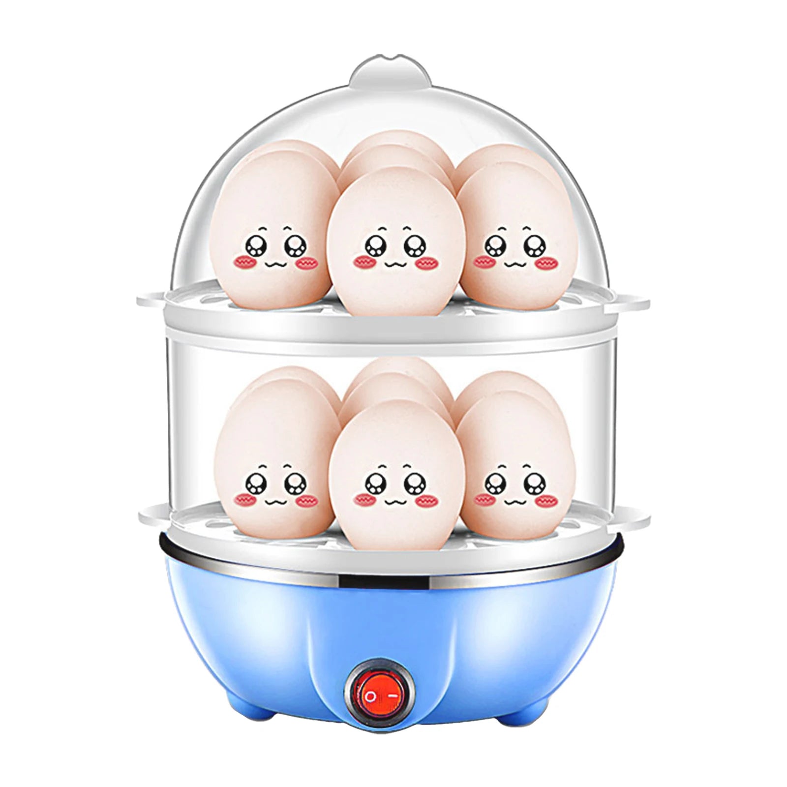 Double Layer Electric Egg Cooker – 14 Egg Automatic Egg Boiler & Food Steamer with Auto Shut-Off and Measuring Cup