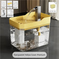 Fuente de agua para gatos de 1.5 L, dispensador de agua transparente para mascotas, filtro circulante ultra silencioso, apagado automático, fuente de agua para mascotas