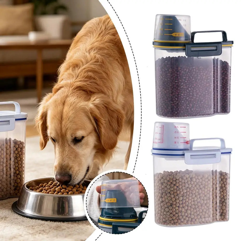 Contenedor premium para alimentos de mascotas con cierre hermético - Duradero, gran capacidad, fácil de limpiar y diseño elegante para perros y gatos