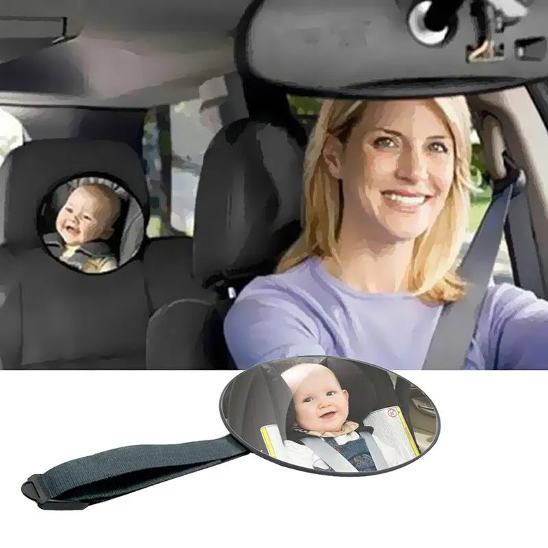 Adjustable Baby Car Mirror for Rear-Facing Seats – Shatter-Resistant Back Seat Safety Mirror with Wide-Angle View
