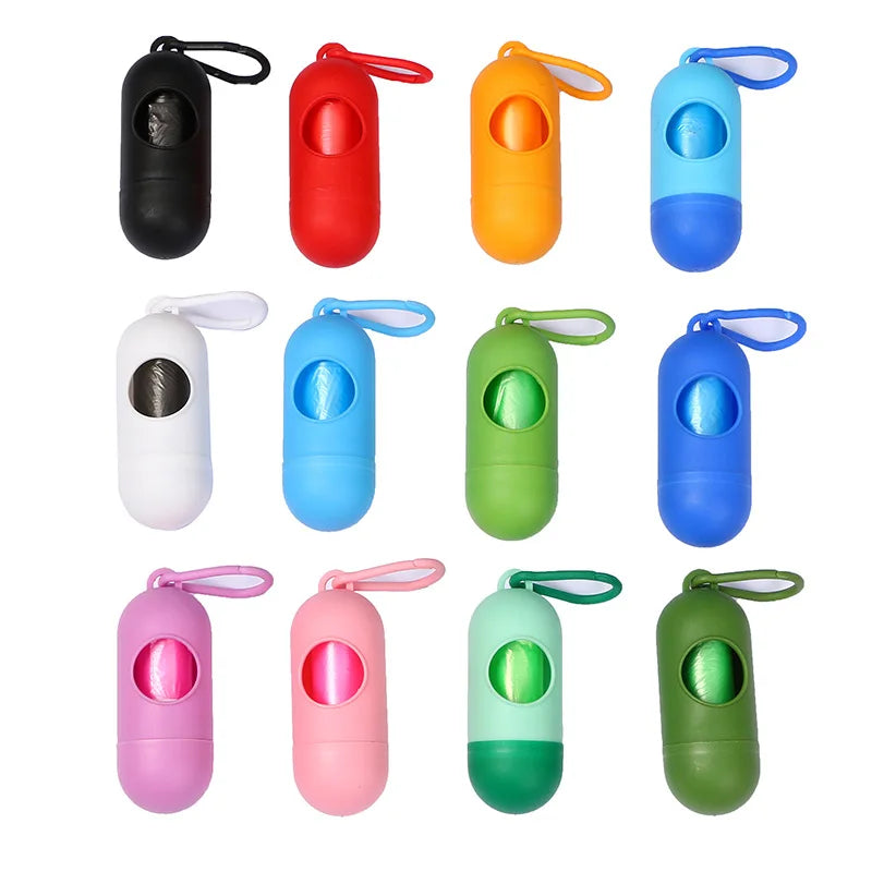 Portable Pet Waste Bag Dispenser – Bullet-Shaped Poop Bag Holder for Dog Walking & Outdoor Cleanup