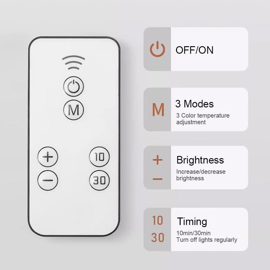 Rechargeable Magnetic LED Desk & Wall Light with Remote Control