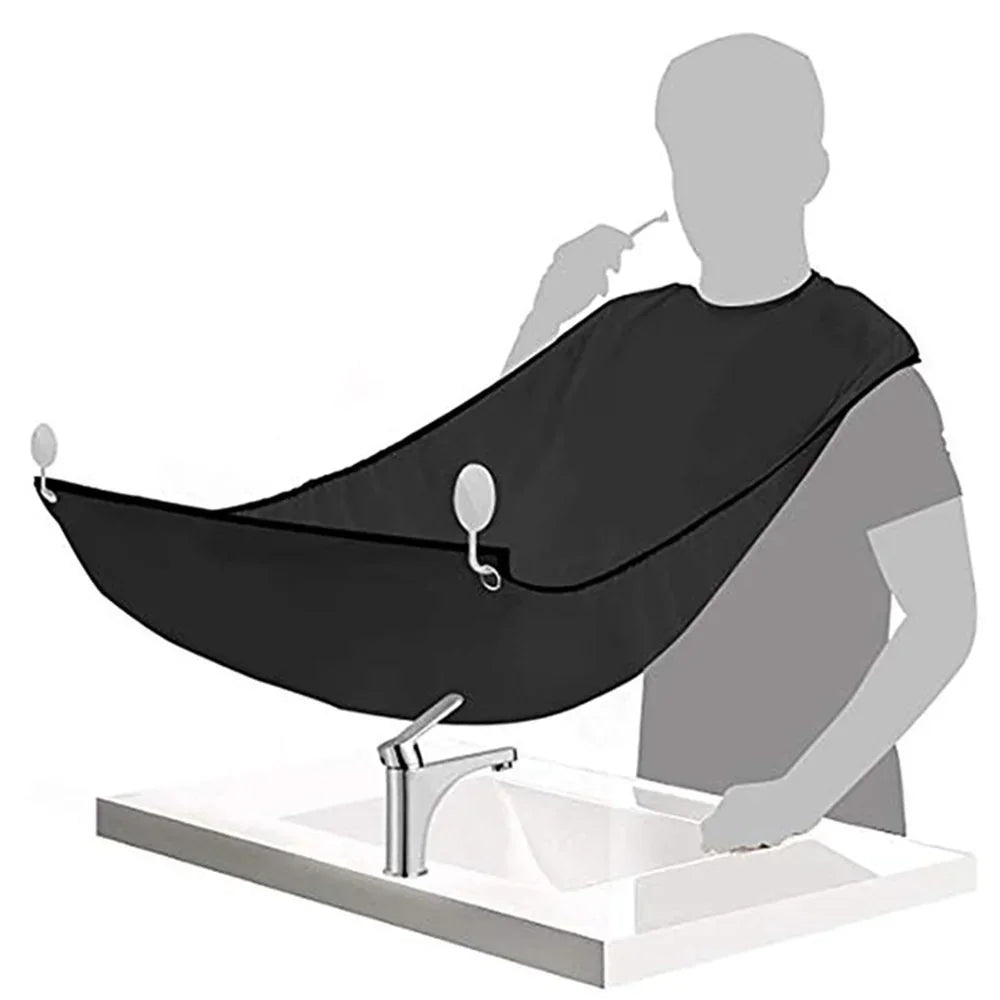 Men's Beard Shaving Apron – Suction Wall Mirror Haircut Cape