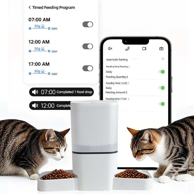 Smart Automatic Pet Feeder 6L – WiFi Tuya Food Dispenser with Timer & Stainless Steel Bowl